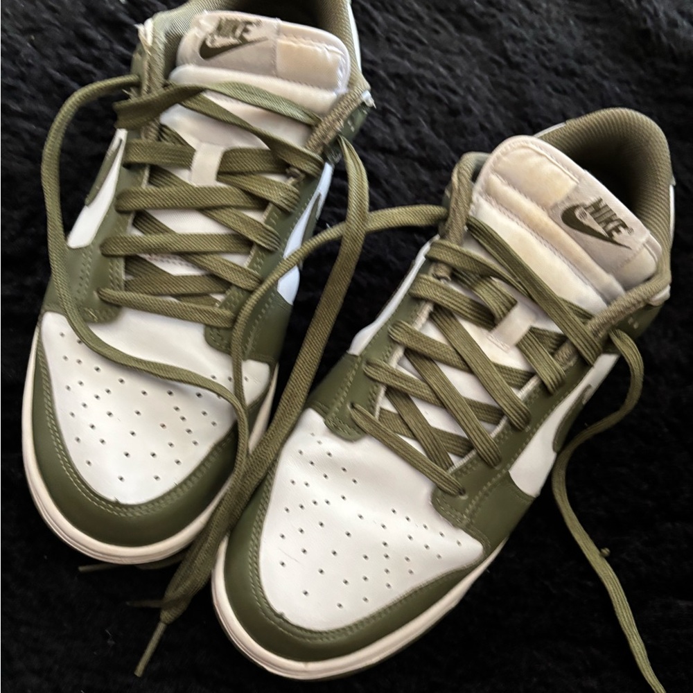 Nike Olive and White Dunks